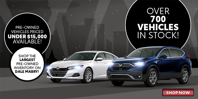 largest pre-owned inventory - over 700 vehicles in stock
