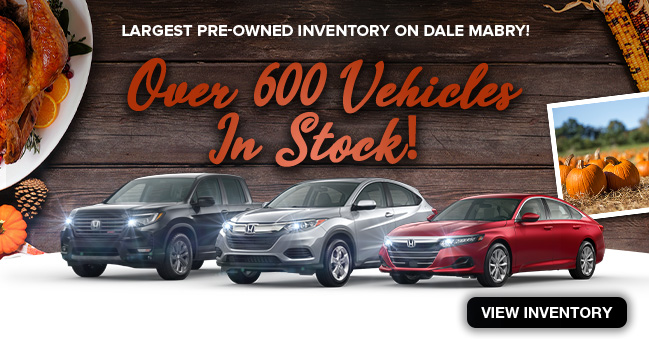 largest pre-owned inventory on our street, over 600 vehicles in stock