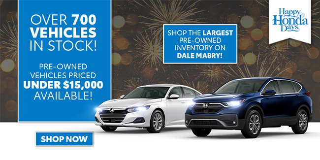 largest pre-owned inventory - over 700 vehicles in stock