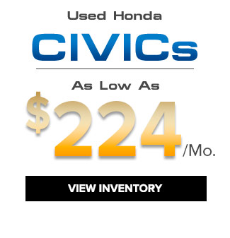 Used Honda Civics $224 Per month