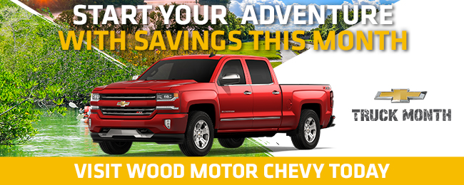 Start your adventure with savings, visit Wood Motor Chevy today