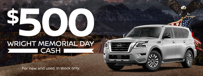 Special Memorial Day offers At Wright Nissan