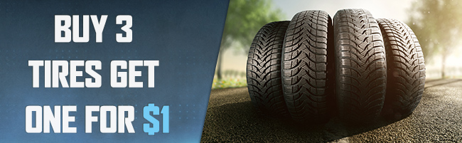 buy 3 tires get one for $1 offer