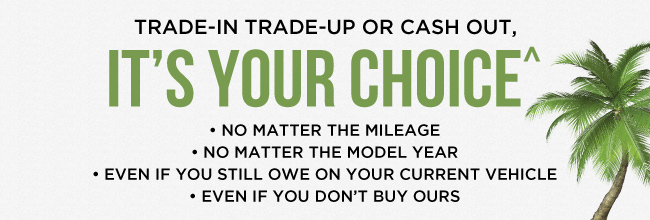 Trade-In Trade-Up or Cash out - Its your choice