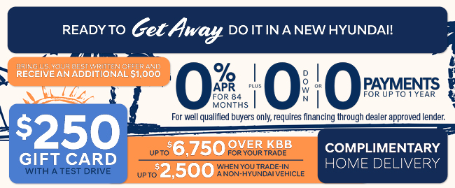 Ready to get away in a new Hyundai at Brandon Hyundai