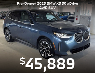 PRE-OWNED 2025 BMW X3 30 xDrive AWD SUV offer