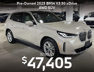 preowned 2025 BMW X3 30 xDrive AWD SUV offer