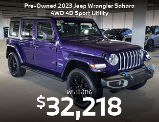 PRE-OWNED 2023 Jeep Wrangler Sahara 4xe 4WD 4D Sport Utility offer