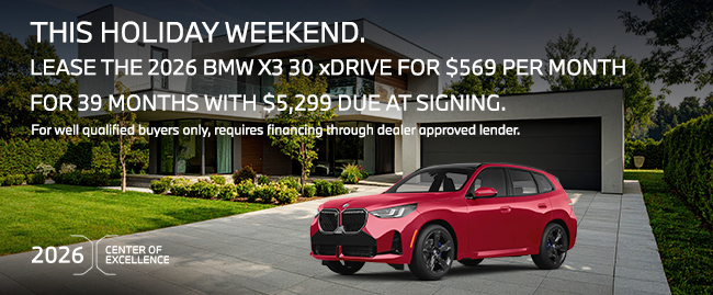 This holiday weekend, lease the BMW X3