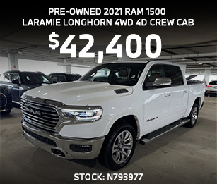 Pre-Owned 2021 Ram 1500 Laramie Longhorn 4WD 4D Crew Cab