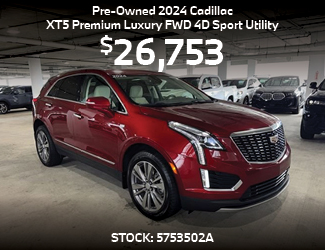Pre-Owned	2019	Lexus 	LS 500 Base	RWD 4D Sedan Pre-Owned	2024	Cadillac 	XT5 Premium Luxury 	FWD 4D Sport Utility offer
