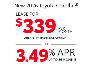 2026 Toyota Corolla LE offer