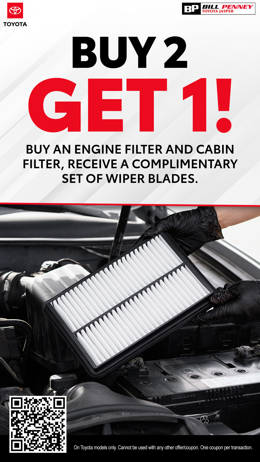 Buy2 get 1 - Buy an engine filter and cabin filter receive a complimentary set of wiper blade special