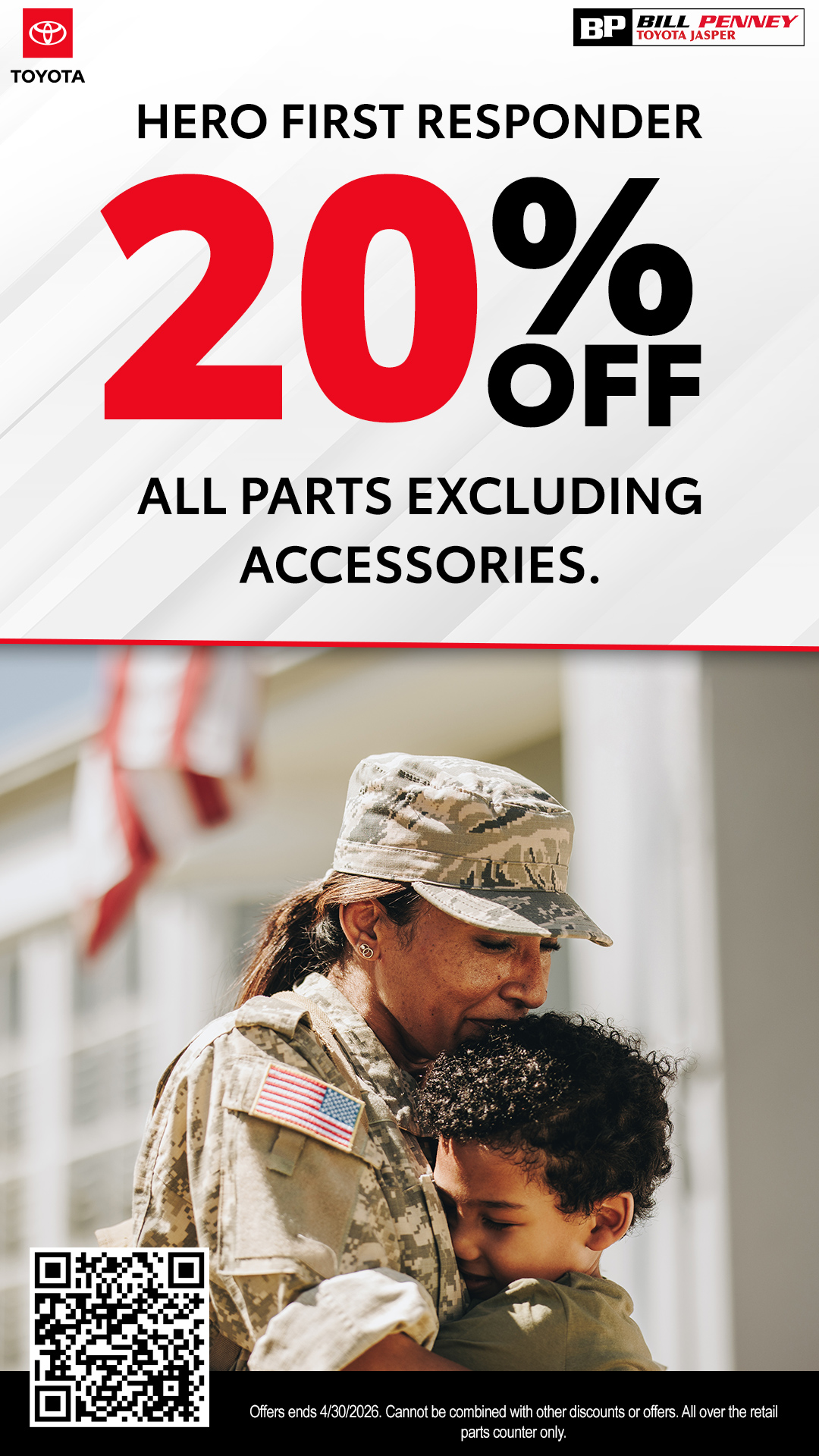 Hero first responder 20 precent off all parts excluding accessories special