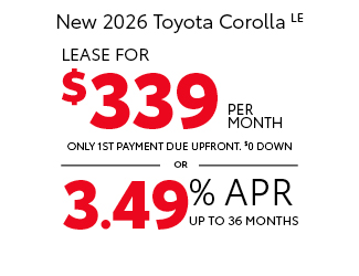 2026 Toyota Corolla LE offer