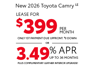 2026 Toyota Camry LE Offer