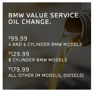 BMW value service oil change
