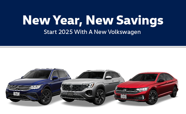 new year new savings. start 2025 with a new Volkswagen