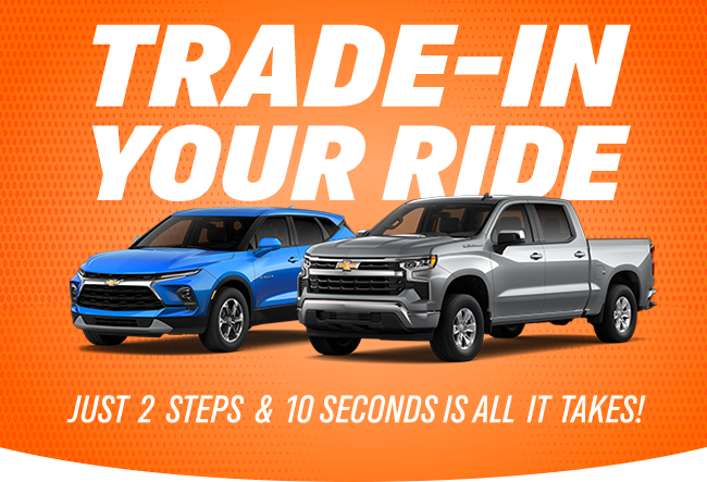 Trade-in your ride, just 2 steps and 10 seconds is all it takes