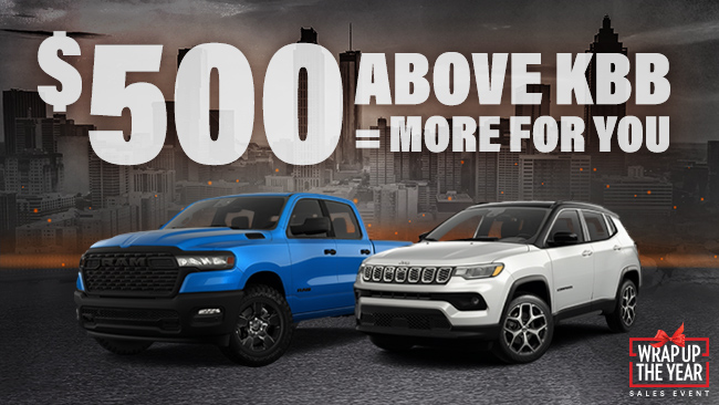 $500 above KBB at Calavan CDJR of West Atlanta