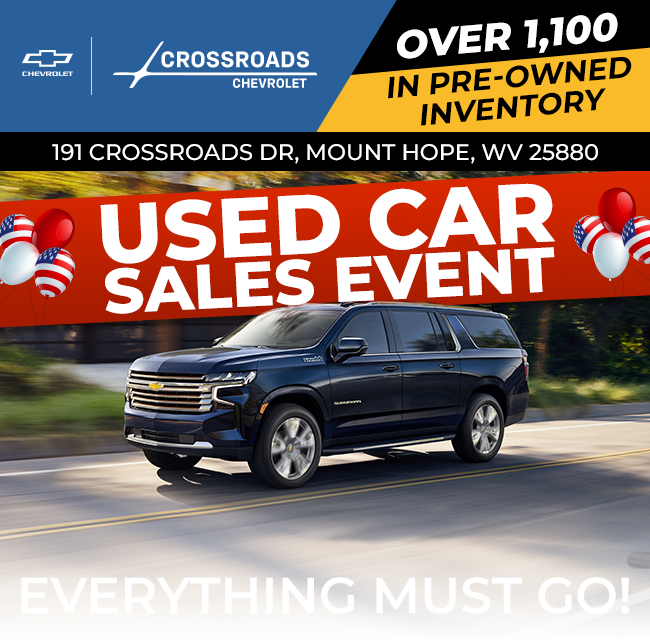 Used car sales event at Crossroads Chevrolet