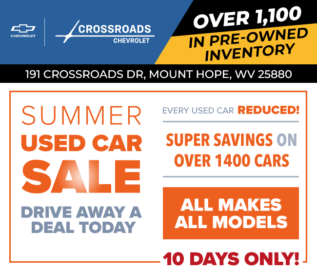 Used car sales event at Crossroads Chevrolet