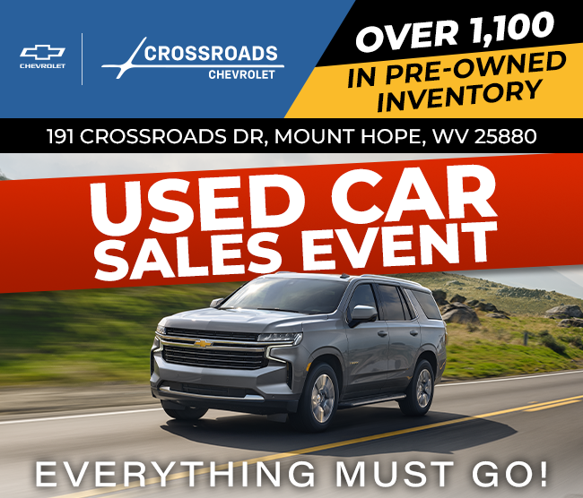 Used car sales event at Crossroads Chevrolet