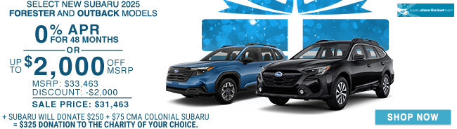 special offers on Subaru Forester and Subaru Outback