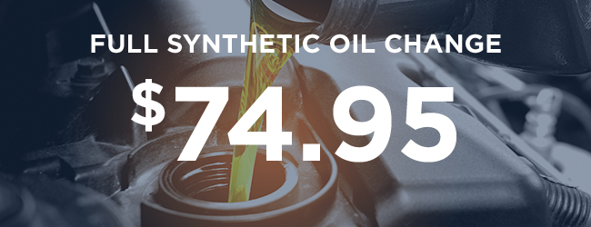 special price on full synthetic oil change