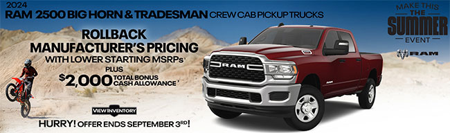 rollback on manufacturer's pricing on RAM 2500