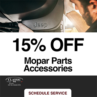 15 percent off Mopar parts and accessories