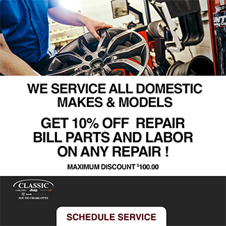 Get 10 precent off repair bill parts and labor on any repair