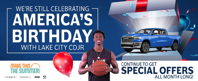 Celebrate Americas Birthday with Lake City Chrysler Dodge Jeep Ram