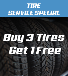 Tire service special - Buy 3 tires get 1 free