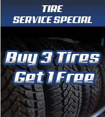 Tire service special - Buy 2 tires get 1 free