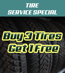 Tire service special - Buy 3 tires get 1 free