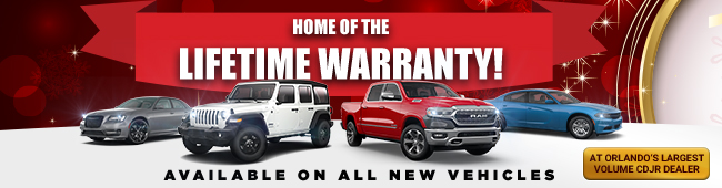 Home of the Lifetime Warranty - available on all new vehicles