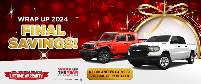 Wrap up 2024 Final Savings - Wrap Up The Year Sales Event - at Orlandos largest volume CDJR dealer