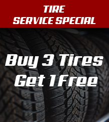 Tire service special - Buy 3 tires get 1 free