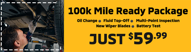 An Oil Change - Multi-Point Inspection - Fluid Top-Off - New Wiper Blades - Battery Test - Just $59.99!