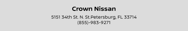 Crown Nissan Logo and contact information