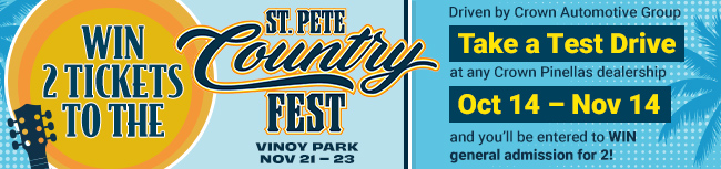  Win 2 Tickets to the St. Pete Country Fest - Take a test Drive