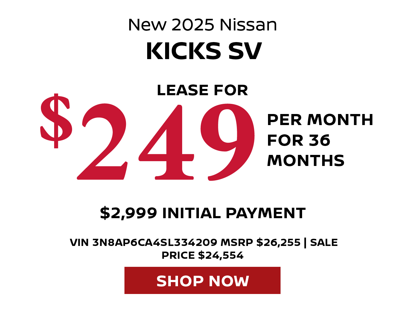 2024 Nissan Kicks S Sedan offer