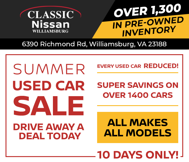 Classic Nissan Newport News & Williamsburg Used Car Sales Event - everything must go