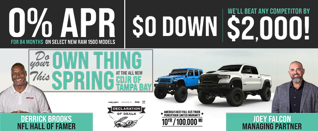 Max your tax refund at CDJR of Tampa Bay - Under new Management