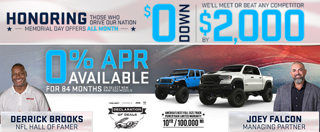 Honoring those who drive our Nation Memorial Day Offers ALl Month