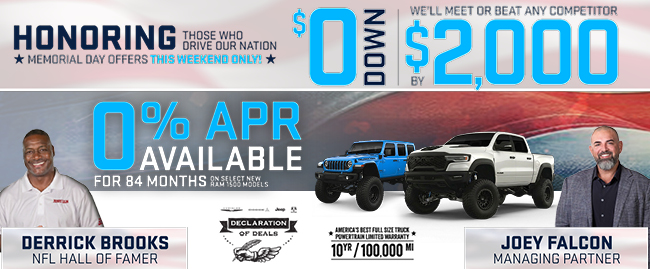 Honoring those who drive our nation - Memorial Day Offers All Month