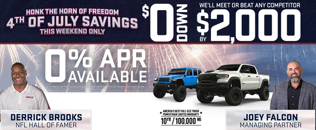 Honk the horn of Freedom 4th of July Savings this weekend only