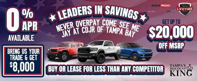 leaders in savings, never overpay at CDJR of Tampa Bay