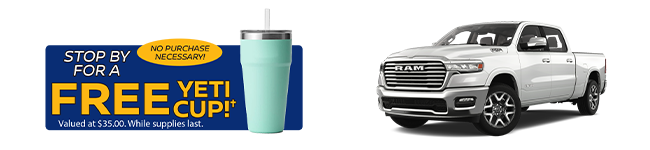 Stop by for a FREE Yeti Cup - No Purchase necessary